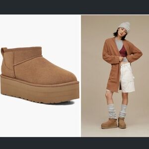 UGG Classic Ultra Mini Platform Boot Size 9 in Chestnut - NEW IN BOX